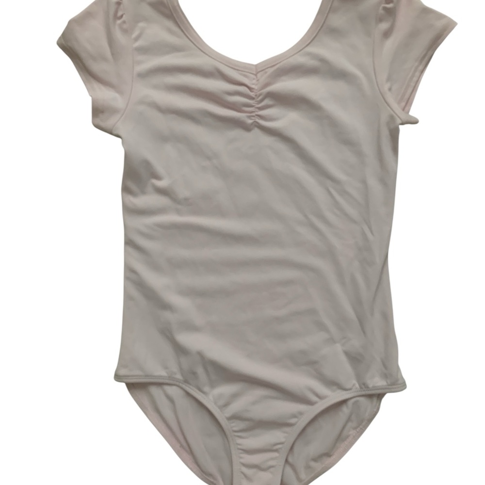 Danskin Light Pink Short Sleeve Dance Leotard Bodysuit